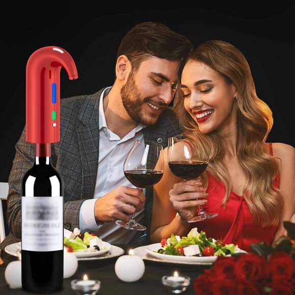 Electric Wine Opener Gift Set with Aerator, Stopper, Decanter & Storage Bag - Picture 6 of 7